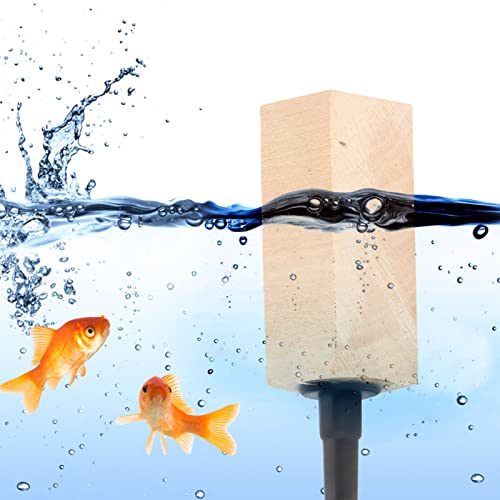 2 PCS Aquarium Wood Air Stones, Wooden Fish Tank Bubbler Stones, Air Bubble Diffuser for Pond, Hydroponic, Circulation System