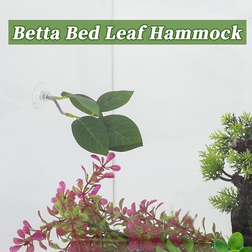 Betta Fish Bed, Betta Leaf Bed, Plastic Betta Hammock, Betta Hammock Pad with Suction Cup, Betta Fish Resting Place Betta Fish Supplies Aquarium Decor, Green