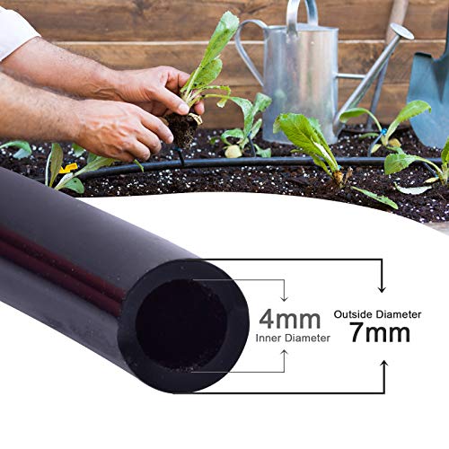 MIXC 100ft 1/4 inch Blank Distribution Tubing Drip Irrigation Hose Garden Watering Tube Line - size: 100FT