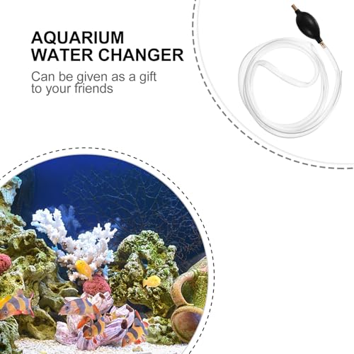 Amosfun 3pcs Fish Tank Cleaner Siphon Set Aquarium Gravel Vacuum Water Changer Manual Sand Washing Tool for Fish Tank Maintenance