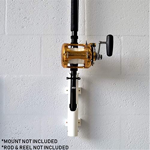 Rod-Runner Riveted Rod Holder | White | Gimbal Pin for Nets, Gaffs, and Offshore Fishing Rods