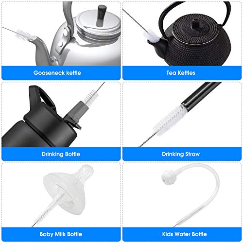 10 Pieces Drinking Straw Cleaning Brush Straw Cleaner Straw Brush Pipe Cleaners Tube Bottle Cleaning Brush - color: White