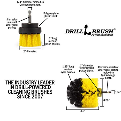Bathroom Cleaning Brush Set - Cleaning Scrub Brush - Tile Cleaning Brush - Power Cleaning Brush - Scrub Brush - Brush Cleaning Tool - Grout Cleaning Tool - Home Cleaning Gadgets - Clean Shower Brush - color: Yellow