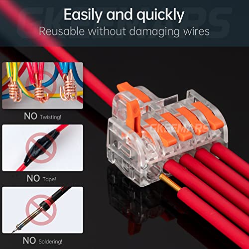 10Pcs Mini Electrical Wire Connectors, DIY Splicing into 4/6/8/9/10 Way Quick Connector Terminal Blocks (1 in 5 Out, PC) - style: 1 in 5 out, PC
