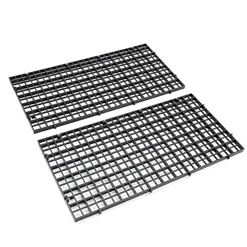 ALEGI Aquarium Plastic Grid Divider Tray Egg Crate,Grid Isolate Board Divider Fish Tank Bottom Black Filter Tray (Black 2 Pcs S) - size: Black 2 Pcs S