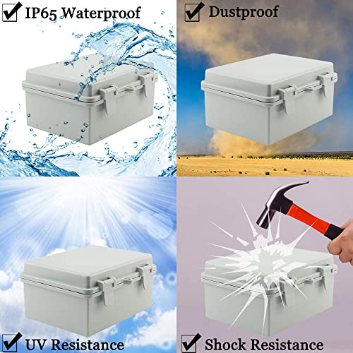 Sunnyglade ABS Plastic Dustproof Waterproof IP65 Junction Box Universal Durable Electrical Project Enclosure with Lock (6.7"x8.7"x4.3") - size: 6.7"x8.7"x4.3"
