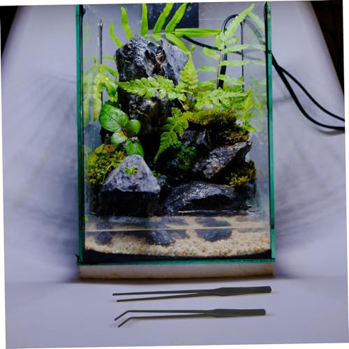 Milisten 4pcs Fish Tank Tweezers Set Stainless Steel Aquarium Grabber Tools Long Reach Precision Tips for Aquascaping Fish Farming Reptile Feeding