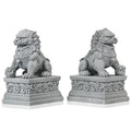 livelyfish Large Asian Fu Foo Dogs Statues A Pair of Two Guardian Lion Sandstone Figurine Pets Fish Tank Aquarium Landscape Ornaments Accessories Feng Shui Decorations, XL - size: D