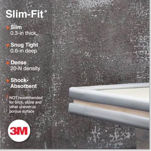 Roving Cove Slimfit Corner Edge Protector for Baby Proofing (Small 15ft Edges 4 Corners), Furniture Safety Bumper Guard, Soft NBR Rubber Foam, 3M Adhesive, Stone Grey - color: Stone Grey, size: Small 15 feet