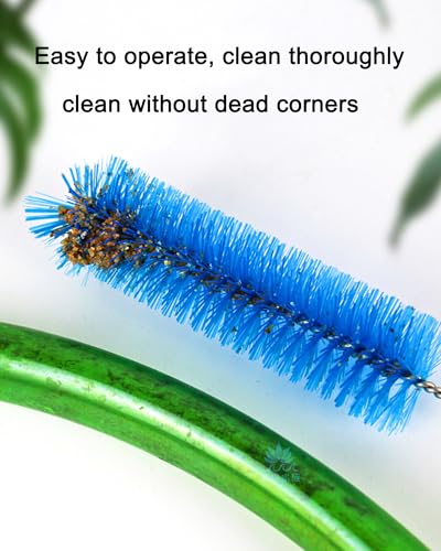 Flexible Long Drain Brush 67in Nylon Cleaner Double Ended Hose Tube Stainless Steel Pipe Brush 10 PCS 8.2in Straw Cleaning Brush - size: 67in