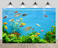 7x5ft Fish Tank Backdrop Aquarium Underwater Grass Leaves Aquatic Plant River Bed Lake Fish Background Diving Holiday Fishing Party Decoration Photo Props Wallpaper - size: 7x5FT