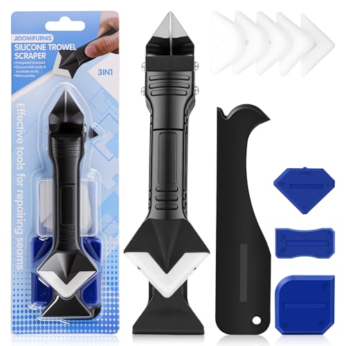 Silicone Caulking Tool Kit 3 in 1, Glass Glue Angle Scraper, Stainless Steelhead Caulk Remover and Sealant Scraper, for Kitchen Bathroom Window and Frames Sealant Seals - style: Classic with Scraper — Set