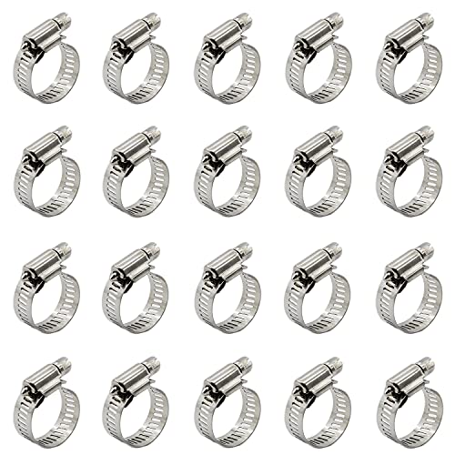 20PCS Cable Clamp,TTZEZE Adjustable 304 Stainless Steel Duct Clamps Hose Clamp Pipe Clamp Air Ducting Clamp Worm Drive Hose Clamps Tube Clamp Metal Clamp Pipe Hoop,Pipe or Wire Cord Installation - size: Adjustable: 14-27mm/0.55-1.06''
