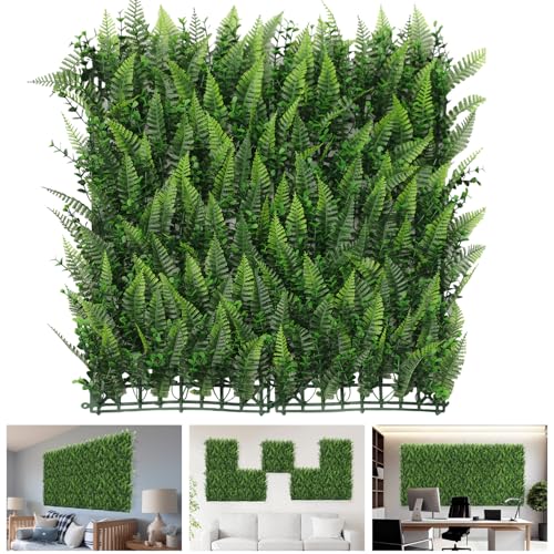 TANG 20"x20"-1PC Artificial Greenery Boxwood Panels Grass Wall Panel, Faux Privacy Fence Ivy Screens Backdrop Fake Hedge for Indoor Outdoor Wedding Décor, Style-10 - color: 20"x20" Panel-10, size: 20"x20"