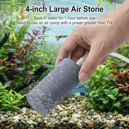 10 Pieces 4 Inches Large Air Stone Bar Bubble Diffuser Set, Cylinder Aerator Bubble Diffuse for Large Fish Tank, Aquarium, Ponds