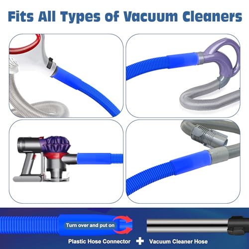 PetOde 2 Pieces Dryer Vent Cleaner Kit - Upgraded Vacuum Hose Attachment Compatible with Most Vacuum Cleaner, Flexible Dryer Lint Brush, Quickly Lint Remove, Deep Blue - color: Deep Blue