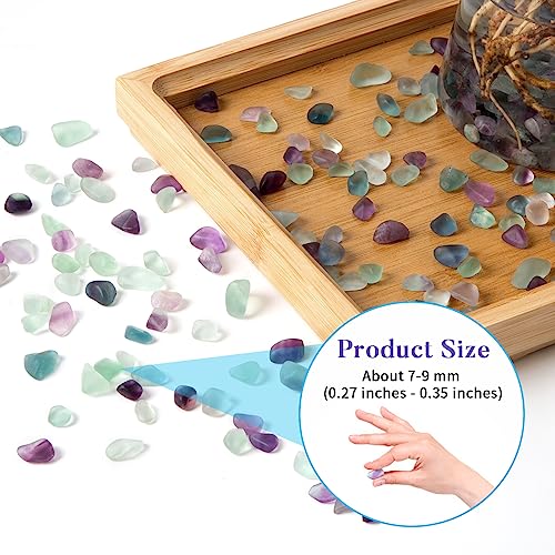 QICQDRAM Polished Fluorite Gravel Rocks Bulk 0.9 Lb/405g Natural Tumbled Crystal Chips Decorative Pebbles for Home Decoration & Fish Turtle Tank, Vase Filler, Plants Decor - color: Fluorite