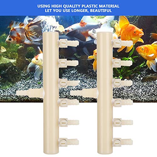 2PCS Aquarium Air Control Lever Valve, Distributor Splitter Pump Accessories Set Plastic Easy Aquarium Air Pump Special Splitter Valve with Diverter Adjustable S(6 Heads) - color: 6 heads