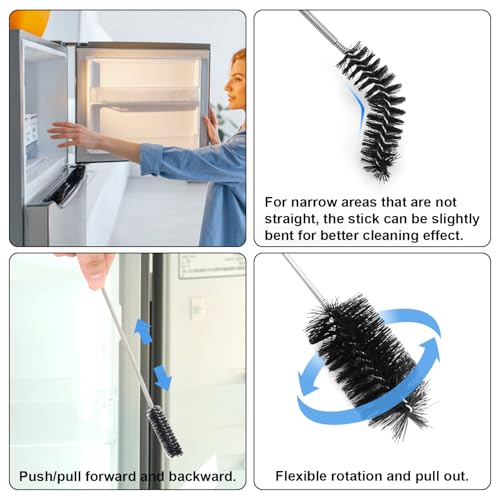 Flexible Tube Brushes, 66.93-Inch Pipe Brushes Hose Cleaning Tool Long Drain Snake Brush Sunroof Drain for Fridge Curved Pipes and Slim Holes Cleaning