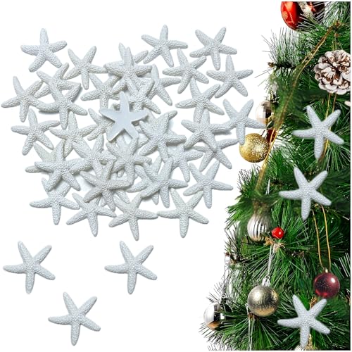 44 Pcs of Artificial Resin Starfish Plastic Starfish Fake Starfish (White) - color: White