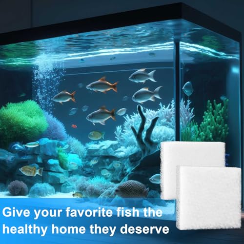 Threlaco 26 Pcs Aquarium Filter Media Kit Compatible with Fluval C4 (70 Gal) Power Filter, 6 White Foam Sponge Pads, 6 Poly Foam Sheets, 6 Bio-screen, 6 Activated Carbon, 2 Pack 7 Oz/200g Ceramic Ring - size: Compatible with C4