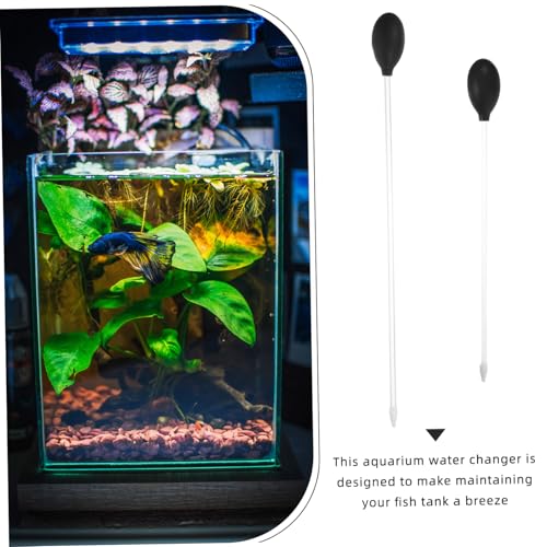 2pcs Manual Aquarium Water Changer Fish Tank Cleaner High Efficiency Siphon Tube for Gravel and Waste Removal Reusable Aquarium Cleaning Tool