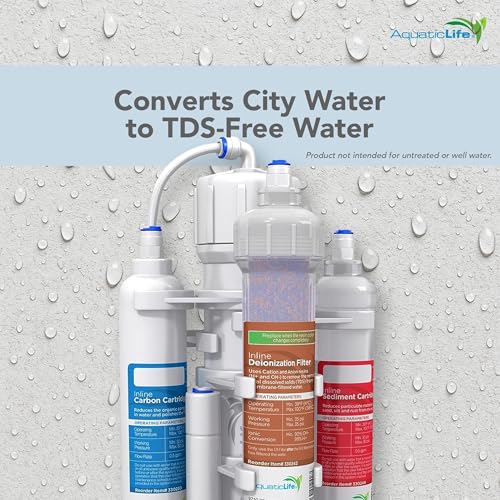 Aquatic Life RO Buddie 4-Stage Aquarium Water Filter System, Reverse Osmosis RO/DI Filtration Unit for Fish Tank, Fountains, and More, 50 GPD (Gallons Per Day)
