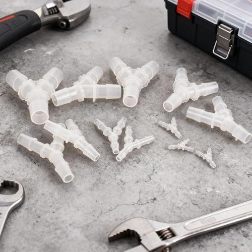 Quickun 5/8" Hose Barb Fitting Equal Barbed Y Shaped 3 Way Plastic Joint Splicer Mender Adapter Union for Air Line Tubing Pipe (Pack of 4) - size: 5/8"