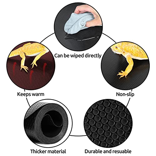 REPTI ZOO Reptile Substrate Mat Terrarium Carpet, 118" x 23.6" Non-Adhesive Reptile Terrarium Bedding Substrate Liner, Reptile Tank Accessories for Bearded Dragon,Leopard Gecko,Lizard,Tortoise