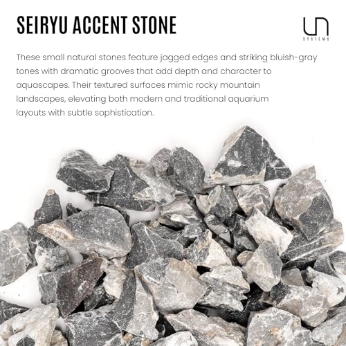 UNS Accent Stone - Aquascaping Hardscape for Freshwater Aquarium Aquascape - Shrimp, Turtle, Betta Fish Tank Decoration - Blue Gray Small Rock for Terrariums & Vivariums - Seiyru Mountain Stone, 3 lb - size: Stone - 3LB
