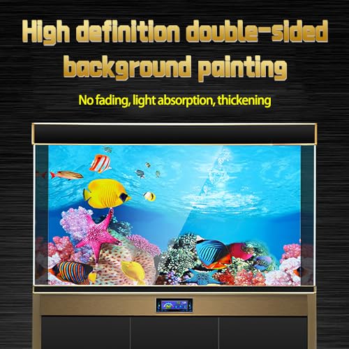 Double-Sided Aquarium Background, Coral Reef and Seabed Design, 12 x 20 Inches, Waterproof