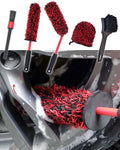 oesee Metal Free Microfiber Wheel Brush Kit- Microfiber Angled Wheel Brush, Long Handle Wheel Brush, Tire& Detailing Brush, Wheel Wash Mitt. Hands-On Wheel Detailing Kit for Daily Wheel Cleaning - color: 5 Pack (Red & Black)