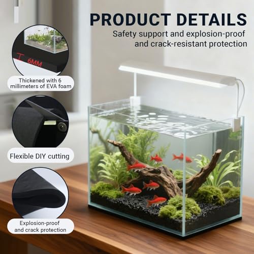 30x15x0.236 inch Aquarium Bottom Leveling pad, Environmentally Friendly EVA high-Density Foam Anti Slip Shock-Absorbing pad, Noise reducing Shock-Absorbing Aquarium pad, Easy to Cut, Free to Cut