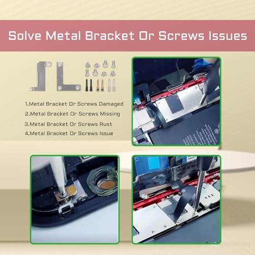 Inner Complete Screws Set and Full Internal Metal Bracket Kit Replacement for iPhone Xs MAX Plate Cover Bottom Small Screw Parts with Repair Tools Screwdriver for XSMAX