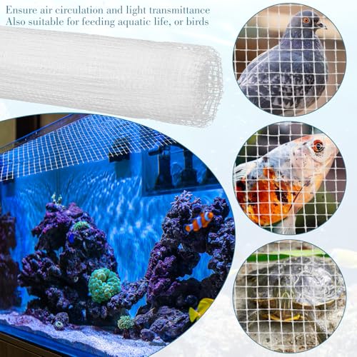 Clear Mesh Fish Tank Lid Aquarium Fish Tank Net Screen Cover Clear Plastic Fishs Net Aquarium meshs lid for Aquariums Lids Fishs Tanks Covering Aquariums Top Cover(4 x 5 feet)