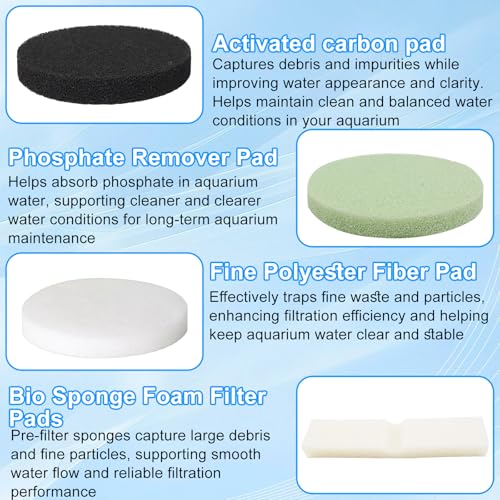 30pcs FX4 Canister Filter Media Replacement Kit Compatible with Fluval Fx4 Fx5 Fx6 Include Carbon Foam Filter Pads, Foam Block,Aquarium Maintenance Quick Clear/Water Polishing Pads - color: white green black