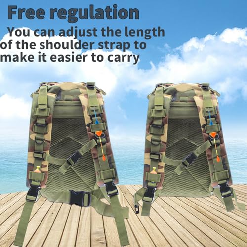 Lightweight Fishing Tackle Backpack Professional Water-Resistant All-in-One Rod Holder & Gear Storage - color: Camouflage Color