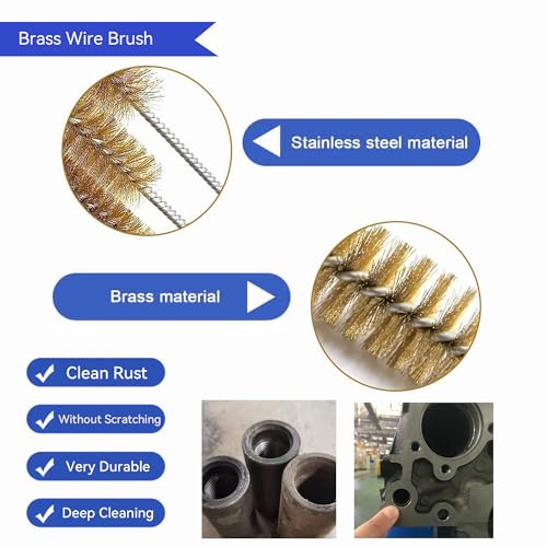 12 Pcs Tube Pipe Cleaners Brush Set | Flexible Drain Brush,Long Straw Brush | 61-inch Flexible Double-Ended Hose Brush,8-inch Different Diameters Brush,12-inch Brass Wire Brush,for Kitchen Sink Plumbing