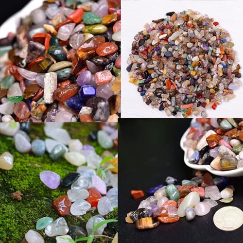 Pebbles Polished Gravel,Natural Polished Stones for Flower Bed Fish Tank Plants 3.5-Oz(Colorful) - color: Colorful
