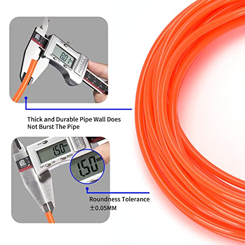 Pneumatic Tubing Orange PU Air hose Pipe Tube Kit 5/16 inch or 8mm OD 5mm ID 39.4ft/12 Meter for Air Line or Fluid Transfer - color: Orange, size: 8mm OD / 5mm ID × 12m