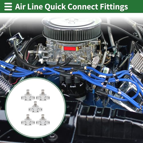 Push to Connect Air Fittings 3/8" Air Flow Control Valve Plastic 5 Pcs White Silver Tone - size: 10mm/3/8"
