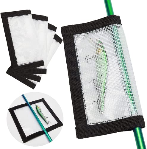 2-8 Pack Fishing Lure Wraps, Resistant Clear PVC Lure Covers for Rod Fabric Hook Protectors - color: 4 Pack