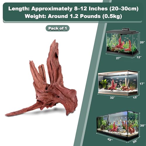 Natural Wood Driftwood for Aquarium Fish Tank Decor,Assorted Driftwood Trunk Branch for Reptile Tank Decor (MOP-ZYM Driftwood Medium (8 to12 Inch)-Pack of 1) - color: MOP-ZYM Driftwood Medium (8 to12 Inch)-Pack of 1
