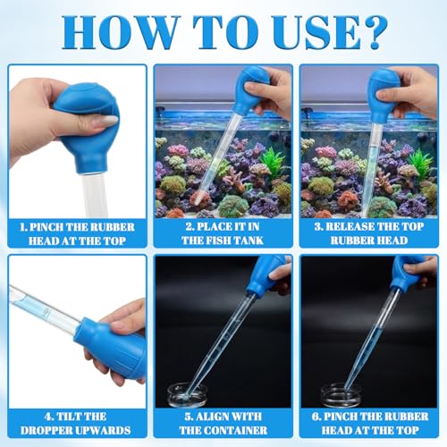 17.7 Inch 2 Pcs Extra Long Aquarium Coral Feeder Tool, Deep Tank Coral and Fish Feeding Pipette, Reef Corals Food Spot Feeder Tube for Corals and Fish Feeding, Reef Tank Maintenance Accessories