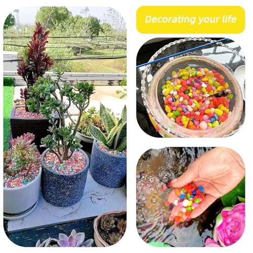 Yellow Pebbles for Crafts, 0.9 Pound Natural Polished Aquarium Gravel, Decorative Pebbles for Indoor Plants, Turtle Tank, Vase, Succulents Cactus, Garden Landscaping - color: Yellow