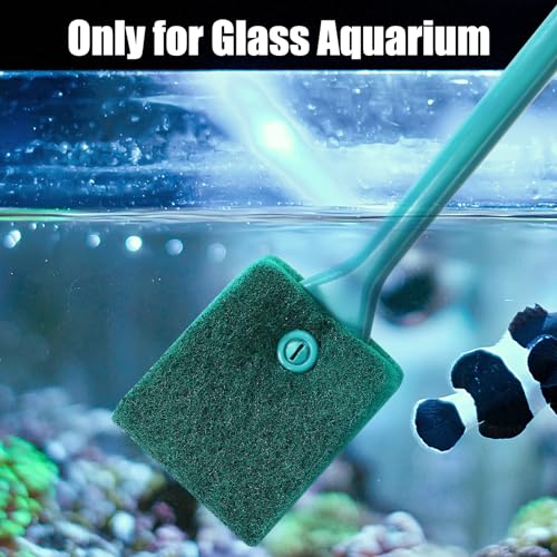 AQUANEAT 3pcs Fish Tank Cleaning Tools, Aquarium Double Sided Sponge Brush, Algae Scraper Cleaner with Long Handle - color: green, size: 3pcs