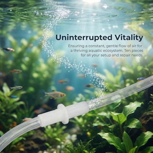 Kisangel 10Pcs Straight Air Connector Hose for Aquarium Air Pump Tubing Fish Tank Accessories Inline Oxygen Tubing Connectors