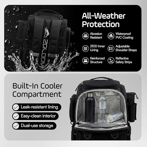 Waterproof Fishing Backpack with Tackle Boxes, Rod Holder & Foldable Net - 40L Fishing Tackle Bag with Trays Included, Extra Storage Gear and Equipment, Rain Cover, Fisherman Gift for Men - color: Medium (40 L) - Black