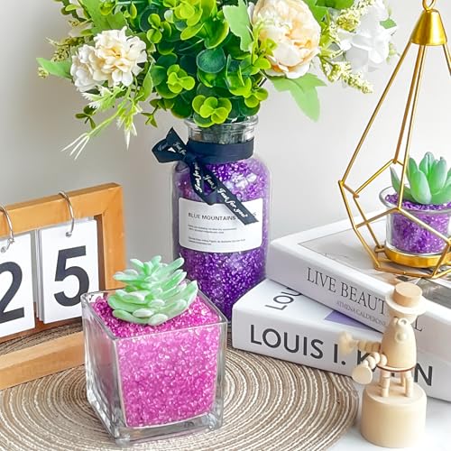 Keedolla Fish Tank Rocks Gravel 15 Oz, Betta Fish Tank Beads Pebbles Aquarium Glass Rocks Stones Marbles Small for Fish Tank, Vase Filler, Succulent Plants Decor - Purple - color: Purple, size: 0.93 Pound