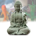 livelyfish Meditating Buddha Statue Natural Sandstone Buda Sculptures for Fish Tank Aquarium Decorations Home Zen Garden Bonsai Ornament Decor, Gifts (Fearless-Small) - size: B-Small